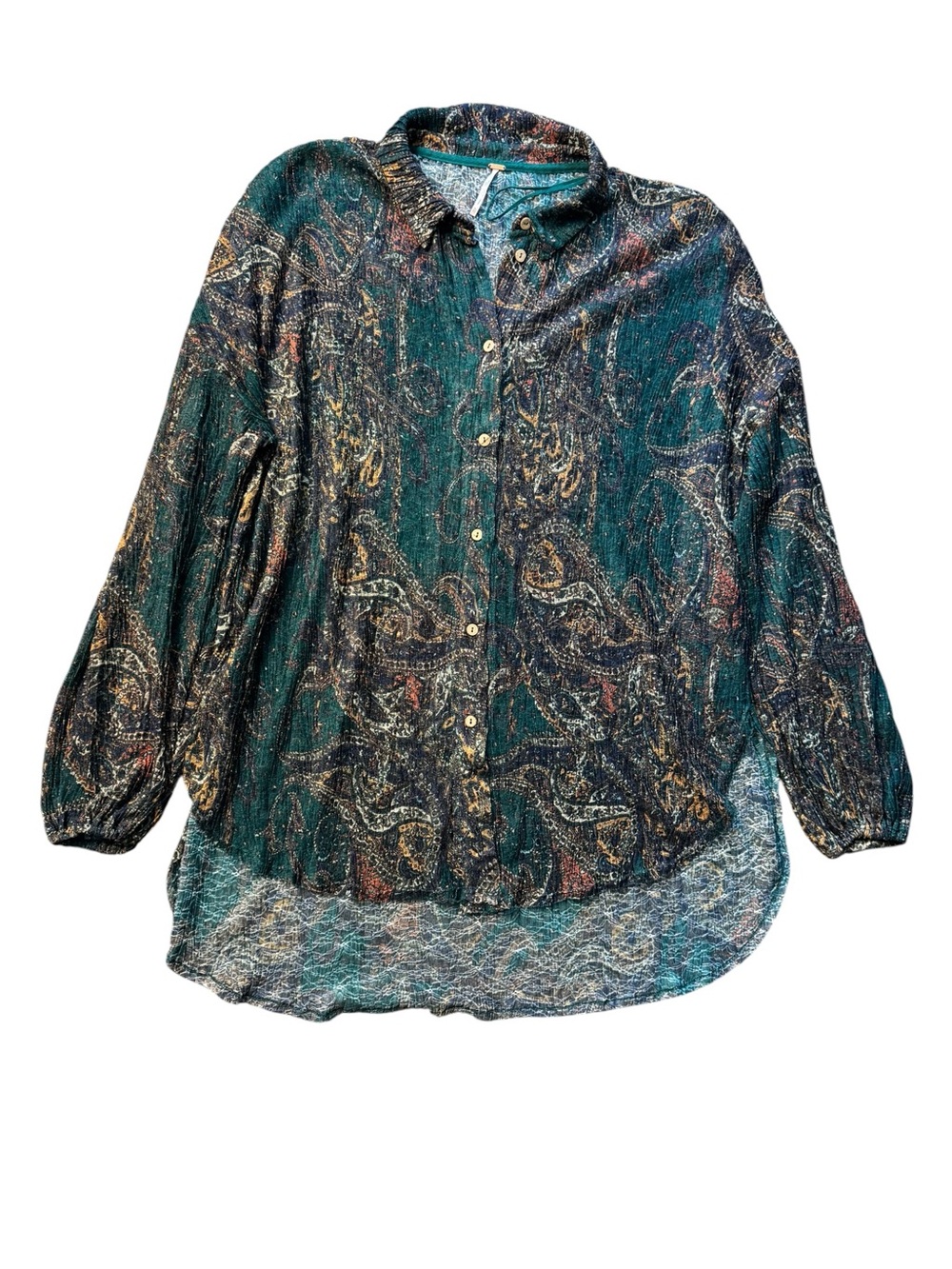 Free People My Best Top Sheer Paisley Tunic size XL - Picture 3 of 11